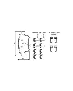 Bosch 0986494222 Brake Pad Set BP1174 - Set
