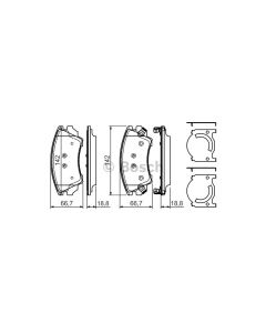 Bosch 0986494275 Brake Pad Set BP1187 - Set