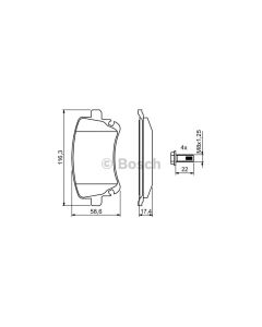 Bosch 0986494303 Brake Pad Set BP1235 - Set