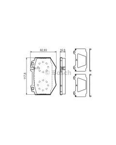 Bosch 0986494352 Brake Pad Set BP1260 - Set