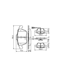 Bosch 0986494372 Brake Pad Set BP1280 - Set