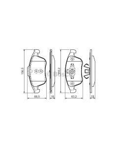 Bosch 0986494381 Brake Pad Set BP1289 - Set