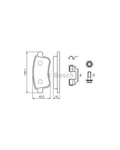 Bosch 0986494384 Brake Pad Set BP1292 - Set