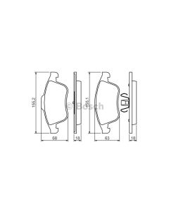 Bosch 0986494401 Brake Pad Set BP1324 - Set