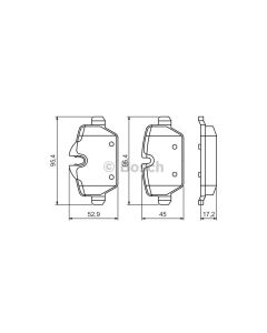 Bosch 0986494461 Brake Pad Set BP1382 - Set
