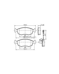 Bosch 0986494463 Brake Pad Set BP1384 - Set