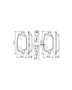 Bosch 0986494466 Brake Pad Set BP1387 - Set