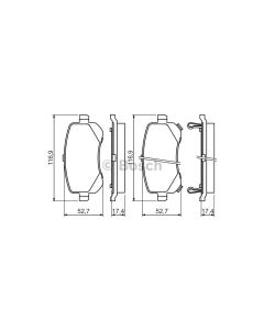 Bosch 0986494496 Brake Pad Set BP1415 - Set
