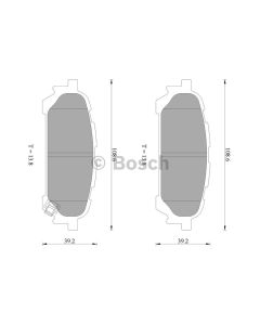 Bosch 0986AB2261 Brake Pad Set DB1672BL - Set