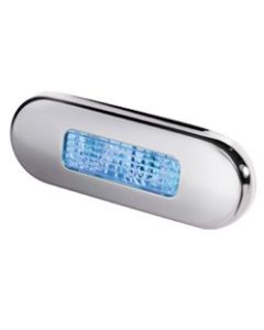Hella 2XT959680611 Blue LED Step Lamp with Polished stainless steel rim