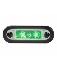 Hella 95951095 LED Wide Rim Rectangular Courtesy Lamp - Clear Lens, (Green Light)