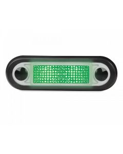 Hella 95951015 LED Narrow Rim Rectangular Courtesy Lamp - Clear Lens, (Green Light)
