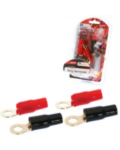Aerpro AP4GRT 4 Gauge Ring Terminals 2 Red & 2 Black