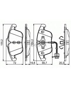 Bosch 0986495129 Brake Pad Set BP1548 - Set