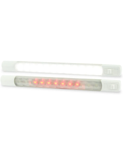 Hella 2JA958121401 LED Interior/Exterior Strip Lamp with Switch Surface Mount - 24V (White/Red)