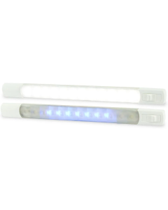 Hella 2JA958121411 LED Interior/Exterior Strip Lamp with Switch Surface Mount - 24V (White/Blue)