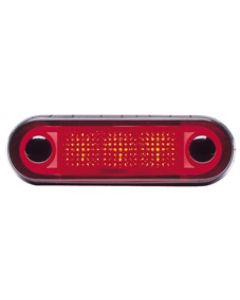 Hella 95951033 LED Narrow Rim Rectangular Courtesy Lamp, 24V, Red Lens (Red Light)