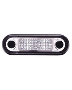 Hella 95951040 LED Narrow Rim Rectangular Courtesy Lamp - Clear Lens, (White Light)