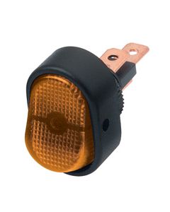Hella 4471 Compact On-Off Rocker Switch - Amber Illuminated, 12V