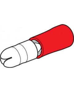 Hella 8225 PC Insulated Male Bullet Terminals - Red, 4.0mm (Pack of 10)