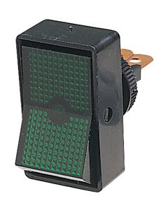 Hella Off-On Rocker Switch - Green Illuminated, 12V (4441)