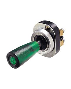 Hella 4206 On-Off-On Indicator/Hazard Warning Switch - Green Illuminated, 12V