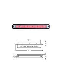 Hella 95907375 Wide Rim Strip LED - Red Illuminated, 24V DC