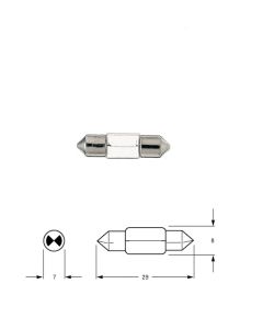 Hella M123 12V 3W S7 Festoon Globe (Box of 10)