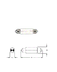 Hella K2410 24V 10W Festoon Globe Diagram