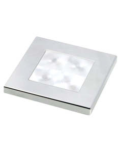 Hella 2XT980580571 White LED 'Enhanced Brightness' Square Courtesy Lamp (12V DC, Chrome Plated Rim)