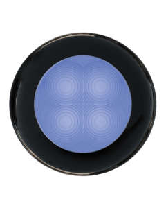 Hella Blue LED Round Courtesy Lamp - Black Plastic Rim (24V)