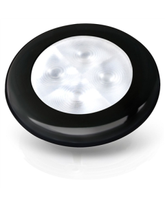 Hella 2XT980501551 White LED 'Enhanced Brightness' Round Courtesy Lamp - Black Plastic Rim (24V)