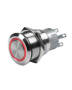 Hella Push Button Switch Off/On 12V 5amp 5 Pin Terminal Stainless Steel