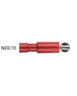 Quikcrimp NDC18 Nylon Red 4mm Bullet Terminal - Female 100 Pack