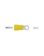 IONNIC QKC38 Yellow Vinyl Insulated 4mm Ring Terminals (Pack of 100)