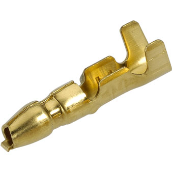 Uninsulated Brass Bullet Terminal Connector Crimp Type Up to 1mm ² Cable 